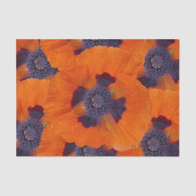 Papel De Seda Laranja Escarlate Poppy 1 (Frente )