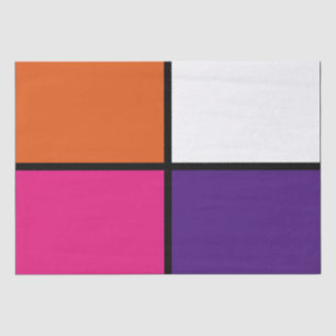 Papel De Seda Laranja, Púrpura e Quente Quadrados Rosa