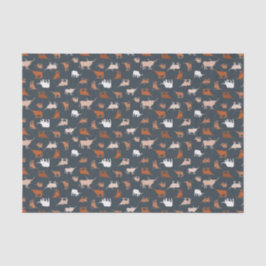 Papel De Seda Laranja Queimada e Cinzas Escuras Patternas Longho