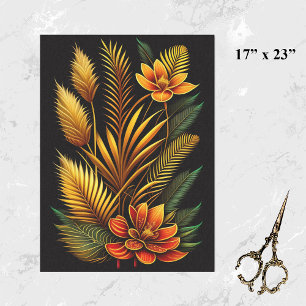 Papel De Seda Laranja Tropical Trabalho de arte Grande