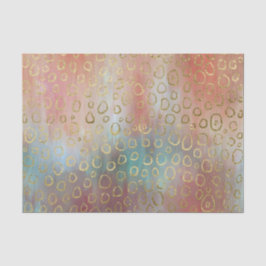 Papel De Seda Laranjas e matizes azuis - Círculos dourados