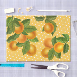 Papel De Seda Laranjas frescas de citrinos marrom padrão de aqua