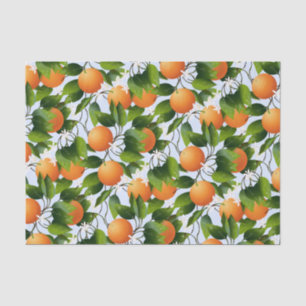 Papel De Seda Laranjas Fruta Citrus Floral
