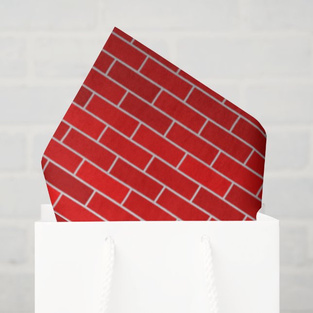 Papel De Seda Lareira de Tijolo Vermelho (Sacola de presentes)