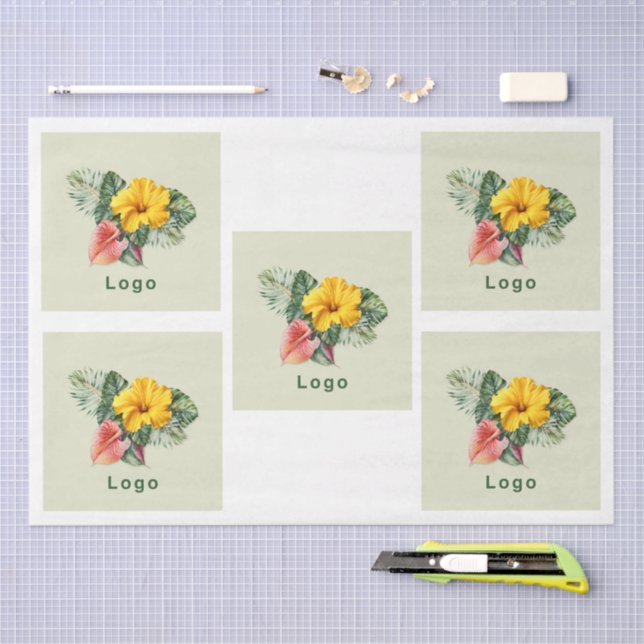 Papel De Seda Large Logo Template Tissue Paper (Arte )