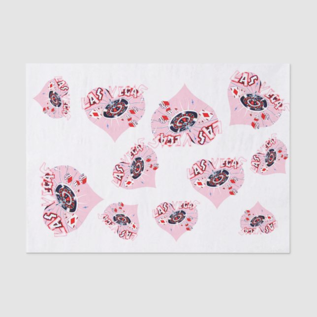 Papel De Seda Las Vegas Pink Hearts Girly (Frente )