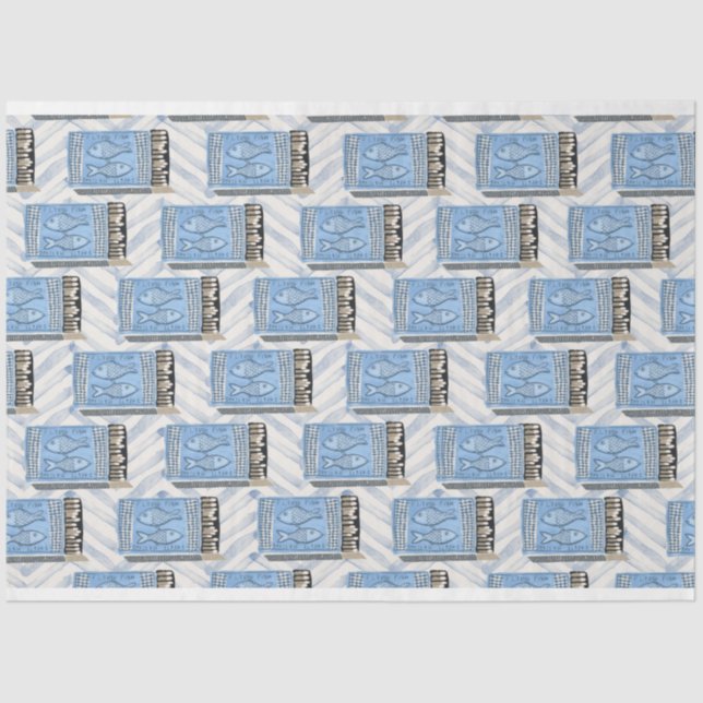 Papel De Seda latas azuis de sardinha (Frente )