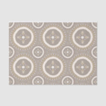 Latte Beige Elegante Ornamental Floral