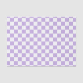 Papel De Seda Lavanda Checkered e branco