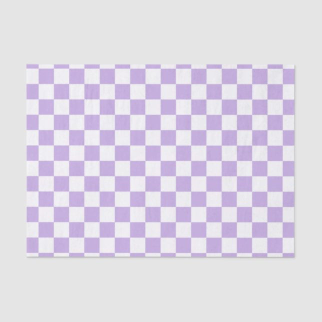 Papel De Seda Lavanda Checkered e branco (Frente )