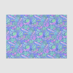 Papel De Seda Lavanda de Impressão da Praia da Pré-ppy Palm Unde