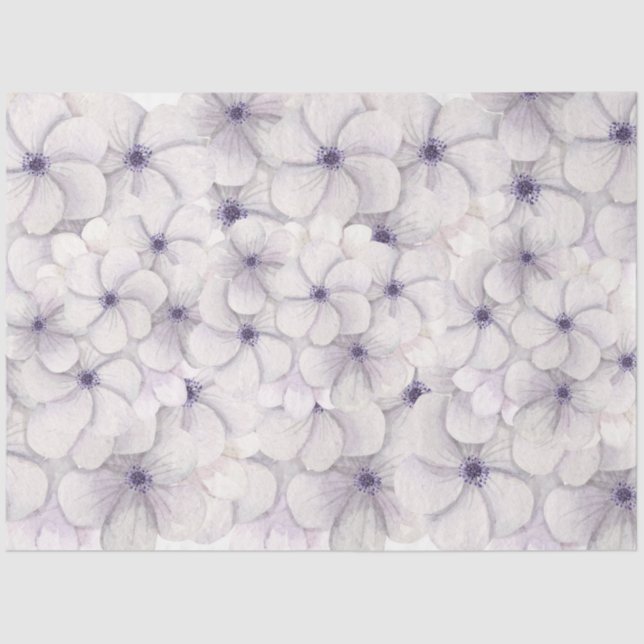 Papel De Seda Lavanda de Pastel e Discussão Floral Azul (Frente )