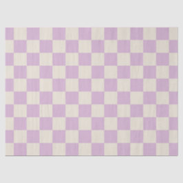 Papel De Seda Lavanda e quadro de verificação branco desligado