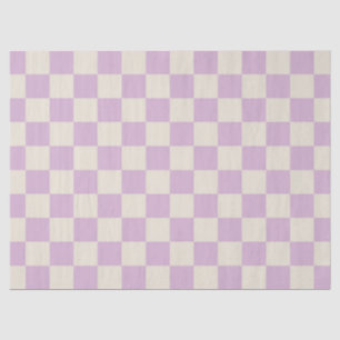 Papel De Seda Lavanda e quadro de verificação branco desligado