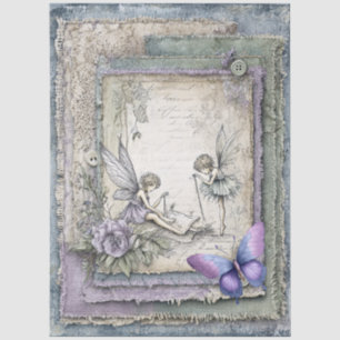 Papel De Seda Lavanda Fairies Florais e desacoplamento de borbol