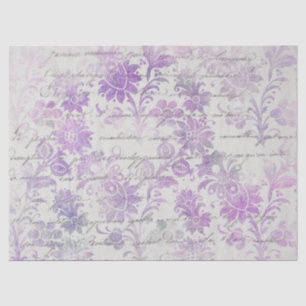 Papel De Seda Lavanda Floral de Frente de Vintage