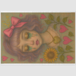 Papel De Seda Lavanda Love Decoupage Paper - Garota Chorando