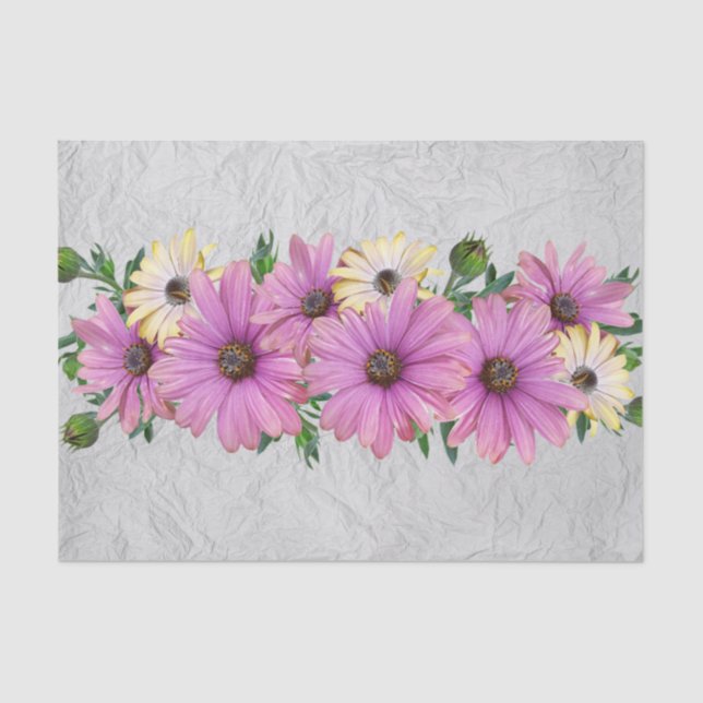 Papel De Seda Lavanda & margaridas amarelas (Frente )