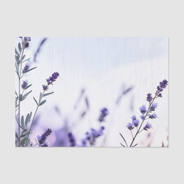 Papel De Seda Lavanda Romântica Aquarela (Frente )