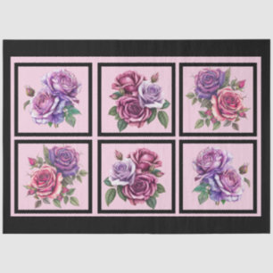 Papel De Seda Lavanda Rose Bouquets Dissociação com Entalhe