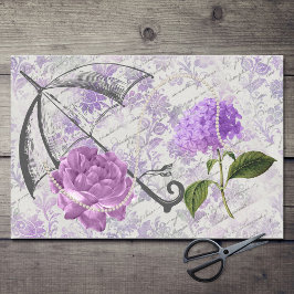 Papel De Seda Lavanda Vitoriana Ephemera Floral Country Chic