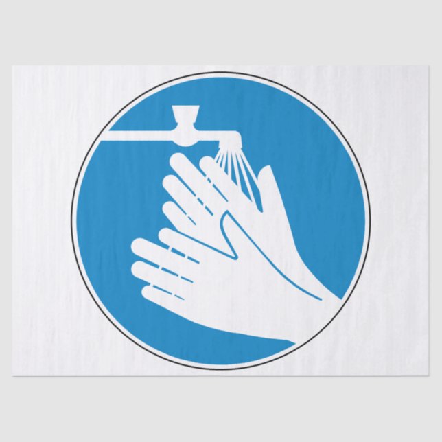 Papel De Seda Lave as mãos (saúde e segurança) (higiene) (Frente )