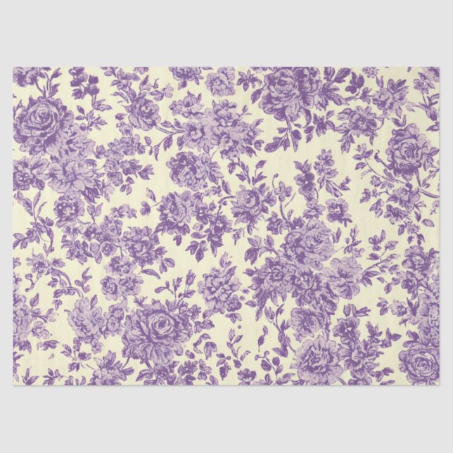 Papel De Seda Lavendar Roses (Frente )