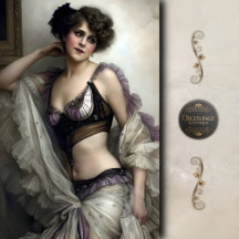 Lavender and Pearl Vintage Showgirl Decoupage