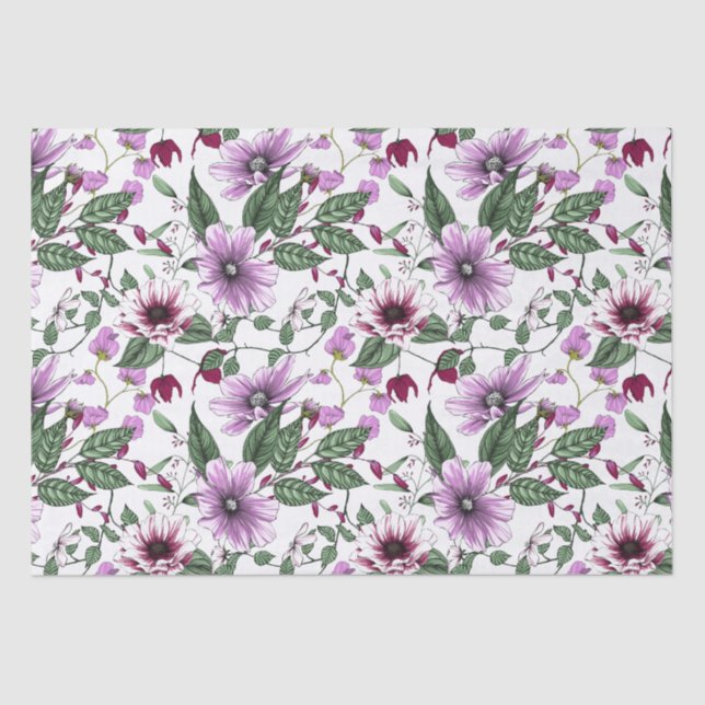 Papel De Seda Lavender flowers seamless pattern (Frente )