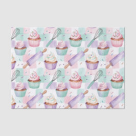 Papel De Seda Lavender Teal Cupcake Whimsical Baking
