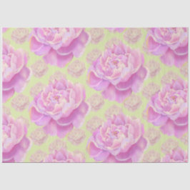 Papel De Seda Lavish Peony sobre verde pálido