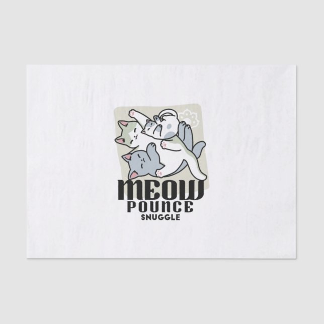 Papel De Seda Lazer - Design de Gatos Preguiçosos (Frente )