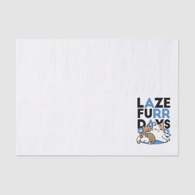 Papel De Seda Lazer - Design de Gatos Preguiçosos (Frente )
