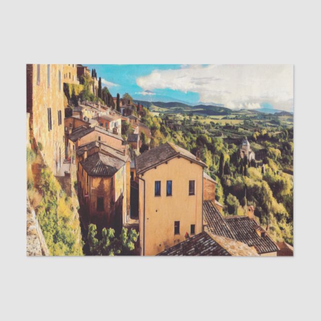 Papel De Seda ldp MONTEPULCIANO - cidade - panorama - (Frente )