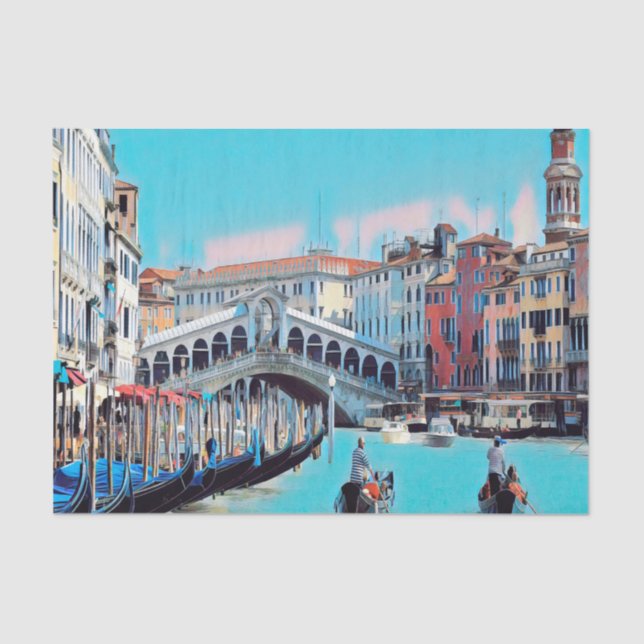 Papel De Seda ldp VENICE - gondolas - rialto - (Frente )