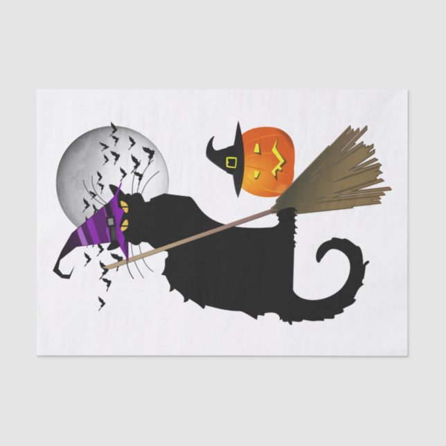 Papel De Seda Le Chat Noir - Halloween Witch Cat (Frente )