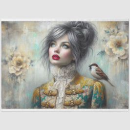 Papel De Seda Le Femme & Sparrow Beauty Fleur Decoupage