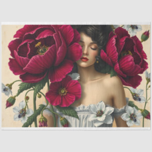 Papel De Seda Le Femme Victorian Beauty Romance Poppy Decoupage