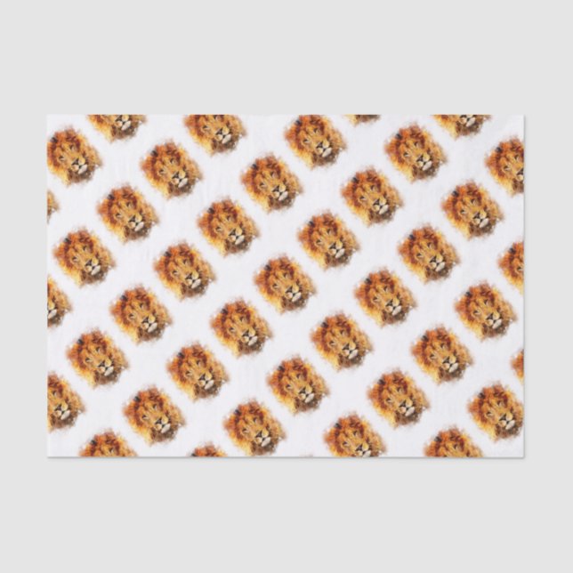 Papel De Seda Leão Aquarela (Frente )