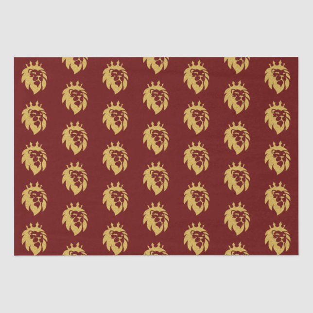Papel De Seda Leão com Coroa - Estilo Dourado 1 (Frente )