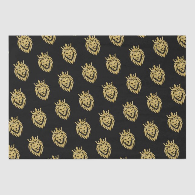 Papel De Seda Leão com Coroa - Estilo Dourado 3 (Frente )