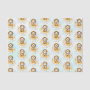 Papel De Seda Leão de Cuta que pesca na Aquarela da Lua