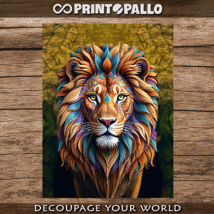 Papel De Seda Leão em estilo turbilhão para Decoupage