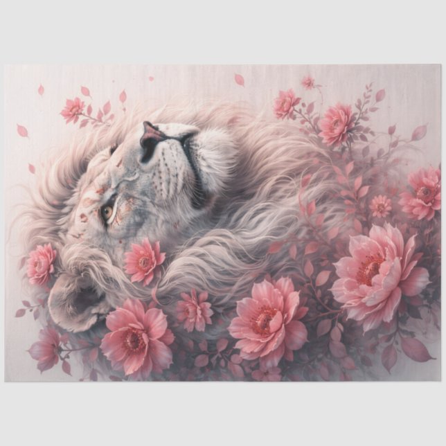 Papel De Seda Leão Floral (Frente )
