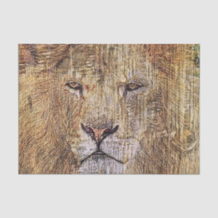 Papel De Seda Leão majestoso majestoso da fauna de safari
