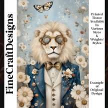 Leão Majestoso Steampunk Com Chapéu K2 Decoupage
