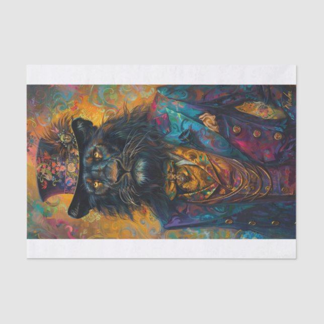 Papel De Seda Leão preto raro1 (Frente )