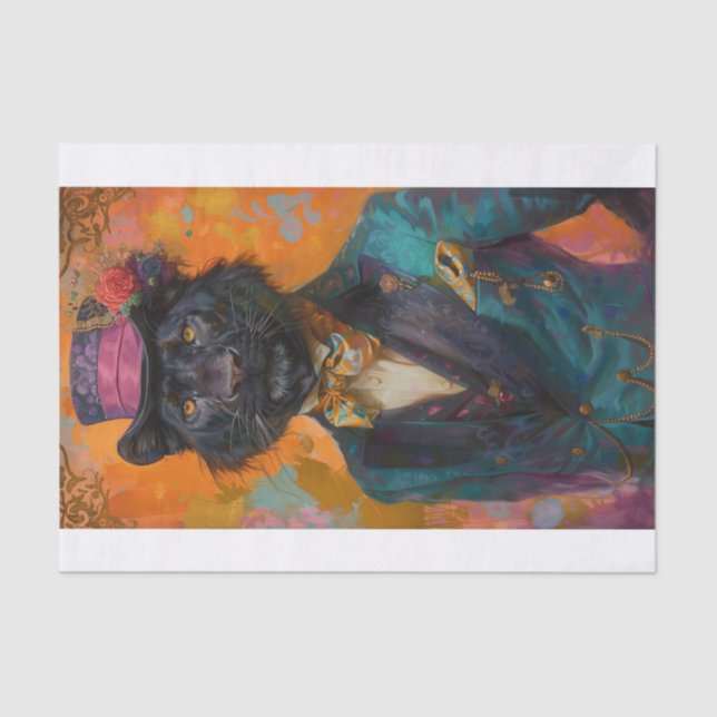 Papel De Seda Leão preto raro5 (Frente )