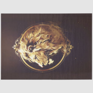 Papel De Seda Leão Retrato Majestoso