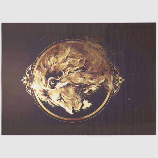 Papel De Seda Leão Retrato Majestoso (Frente )